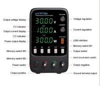 Блок питания импульсный APS605H, 0-60В/5А, кнопки памяти, черный