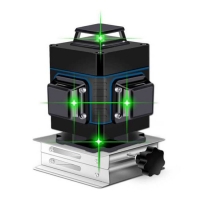 Лазерный уровень FeiKeDa 4D 16 линий зеленый Set-1 (2 аккумулятора, пульт) кейс