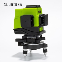 Лазерный круговой 3D уровень, нивелир CLUBIONA IE12 12 линий, зеленый лазер, аккумулятор, кронштейны, сумка