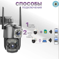 Наружная двойная V360Pro SC03-4G камера 1296P 4MP(сим-карта) микрофон, динамик