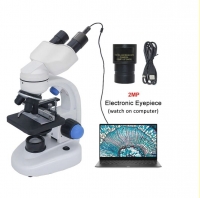 Профессиональный бинокулярный биологический микроскоп YEGREN XSP-126L 40X-1600X, + камера 2 Мп