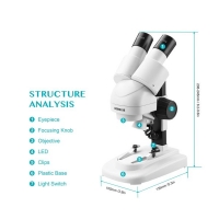 Бинокулярный стерео микроскоп AO-1019-1 20x/40x с локальной подсветкой