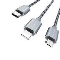 Кабель зарядки Borofone BX24 3-в-1 Lightning / Micro-USB / USB-C