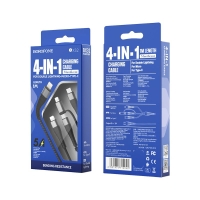 Шнур Borofone BX32, 4 в 1, Ligtning+Микро+Type-C, 5 A, 1 м