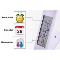 Складная светодиодная лампа на аккумуляторе с календрем и термометром