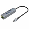 USB HUB HOCO HB34, 4 в 1, 3USB 3.0, RJ45, 15  см