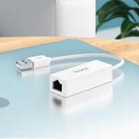 Шнур адаптер HOCO UA22, USB-C на RJ45, 100 Mbps