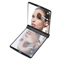 Косметическое складное зеркало для макияжа со светодиодной подсветкой