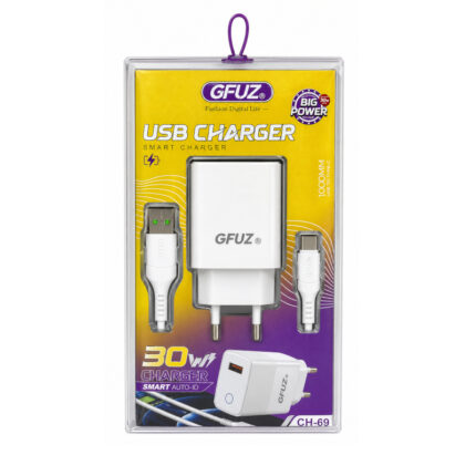 Зарядное устройство GFUZ CH-69, 30 Вт, Type-C, QC3.0