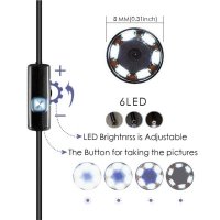 Эндоскоп KERUI Wi-Fi камера 1200P 8 мм, 3.5 м для автомастера (Код: )