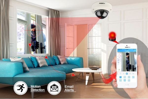 Купольная IP камера MISECU IPC-DM12E-20H 2Мп 1080P H265 POE/48В, обнаружение движения, ночное видение (Код: )