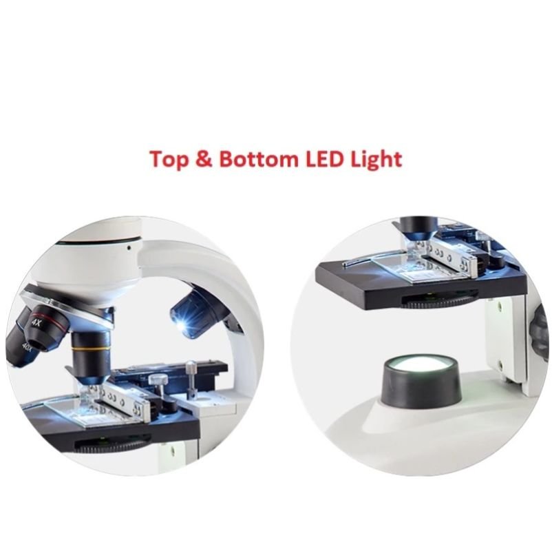 Профессиональный бинокулярный биологический микроскоп YEGREN XSP-126L 40X-1600X, + камера 2Мп