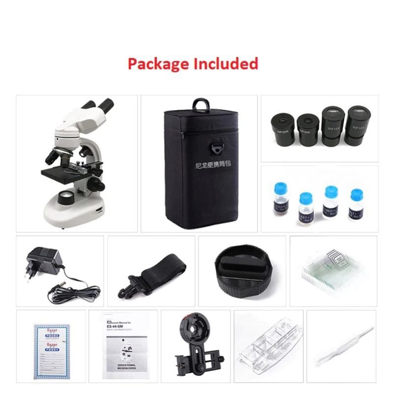 Профессиональный бинокулярный биологический микроскоп YEGREN XSP-126L 40X-1600X, + камера 2Мп