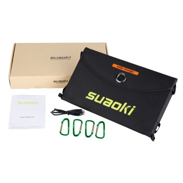 Солнечная зарядка Suaoki 25 Вт походная, складная с контроллером 5 В, 2-USB (Код: )