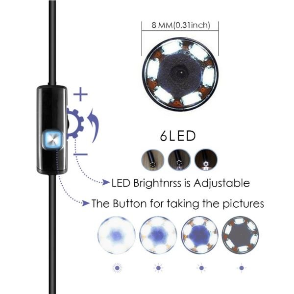 Эндоскоп KERUI Wi-Fi камера 1200P 8 мм, 3.5 м для автомастера (Код: )