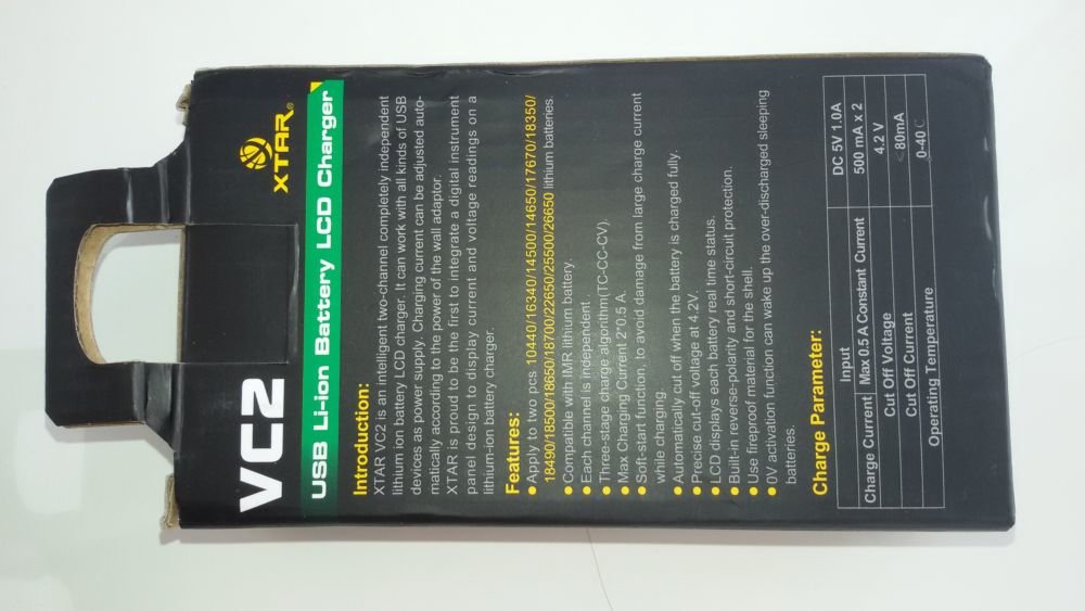 XTAR VC2 USB зарядное устройство для Li-ion аккумуляторов (Код: )
