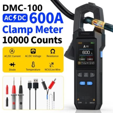 Токовые клещи FNIRSI DMC-100, 100/600А (AC, DC), 1500 мАч, мультиметр