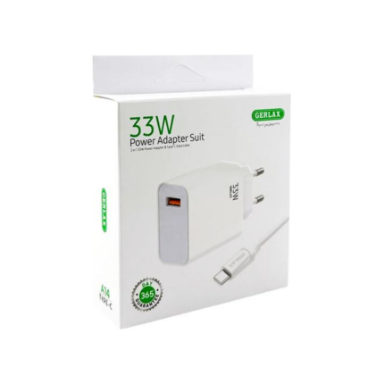 Зарядное устройство GERLAX A14 33W 3А Quick Chsrge, Type-C 1 м