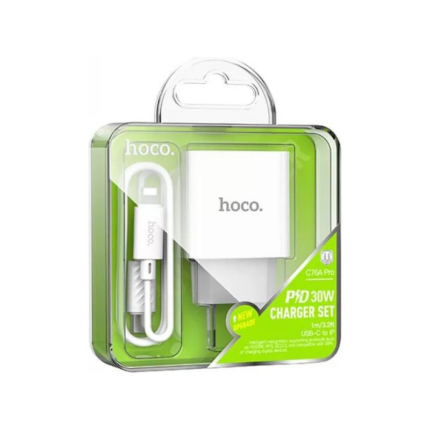 Сетевое зарядное устройство Hoco C76A Pro, PD 30Вт, Type-C на Lightning