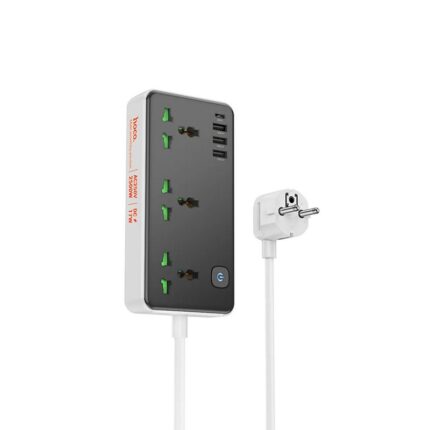Удлинитель 220В HOCO AC7A, 3 USB, Type-C, 17Вт, 3.4 А, 3 розетки 2500W, 1.5 м