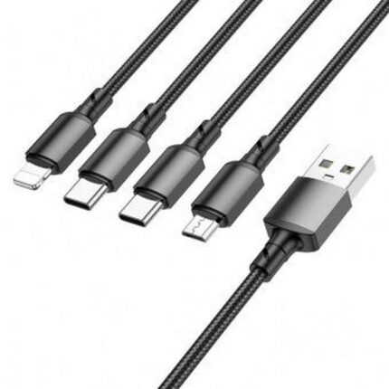 Шнур BOROFONE BX72, 4-в одном, 2Type-C, IP, микро, 2 А, 1 м