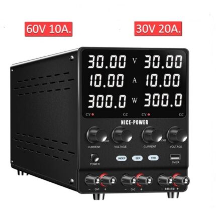 Блок питания двухканальный лабораторный NICE SPS3010-2KD, 0-30В/10А, черный