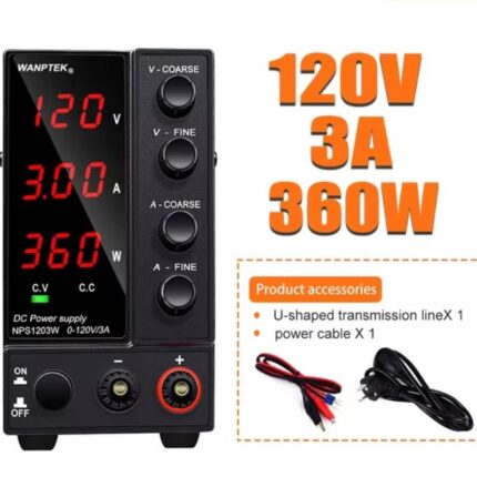 Блок питания Wanptek NPS1203W-3 0-120В/3А, 3 разряда, черный